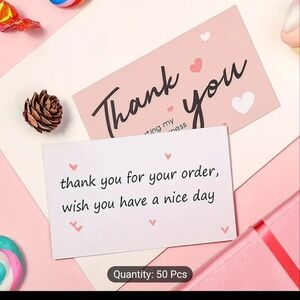2 sided Thank you business cards for small business nip 50 count pink black